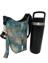 Load image into Gallery viewer, Fish Scales Crossbody Water Bottle Bag w/Cell Phone Pouch, Zipper Pocket and Key Fob
