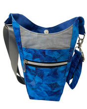 Load image into Gallery viewer, Deep Blue Eagle Rays Crossbody Water Bottle Bag w/Cell Phone Pouch, Zipper Pocket and Key Wristlet
