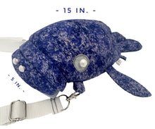 Load image into Gallery viewer, Blue/Silver Shimmer Manatee Crossbody Bag