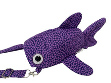 Load image into Gallery viewer, Purple Polka Dots Shark Crossbody Bag