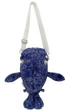 Load image into Gallery viewer, Blue/Silver Shimmer Manatee Crossbody Bag