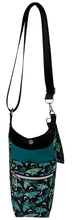 Load image into Gallery viewer, Nighttime Moths Crossbody Water Bottle Bag w/Cell Phone Pouch, Zipper Pocket and Key Wristlet