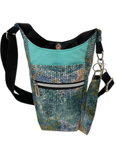 Load image into Gallery viewer, Fish Scales Crossbody Water Bottle Bag w/Cell Phone Pouch, Zipper Pocket and Key Fob