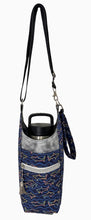 Load image into Gallery viewer, Neon Sharks Crossbody Water Bottle Bag w/Cell Phone Pouch, Zipper Pocket and Key Fob