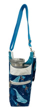 Load image into Gallery viewer, Mermaids and Whales Crossbody Water Bottle Bag w/Cell Phone Pouch, Zipper Pocket and Key Wristlet