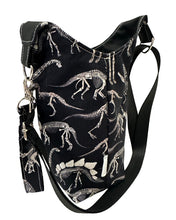 Load image into Gallery viewer, Dino Fossils Crossbody Water Bottle Bag w/Cell Phone Pouch, Zipper Pocket and Key Wristlet