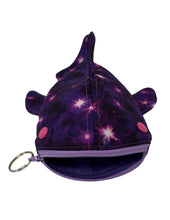 Load image into Gallery viewer, Purple Stars Small Shark Pouch with Clip