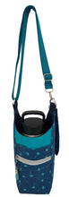 Load image into Gallery viewer, Teal Palms Crossbody Water Bottle Bag w/Cell Phone Pouch, Zipper Pocket and Key Fob