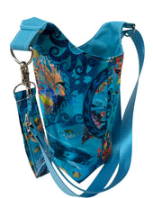 Load image into Gallery viewer, Ocean Portholes Crossbody Water Bottle Bag w/Cell Phone Pouch, Zipper Pocket and Key Fob