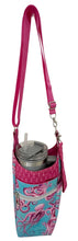 Load image into Gallery viewer, Pink Octopus Crossbody Water Bottle Bag w/Cell Phone Pouch, Zipper Pocket and Key Wristlet