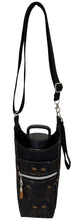 Load image into Gallery viewer, Black Cats Crossbody Water Bottle Bag w/Cell Phone Pouch, Zipper Pocket and Key Fob