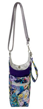 Load image into Gallery viewer, Peacocks Crossbody Water Bottle Bag w/Cell Phone Pouch, Zipper Pocket and Key Wristlet