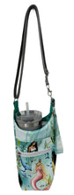 Load image into Gallery viewer, Mermaids Crossbody Water Bottle Bag w/Cell Phone Pouch, Zipper Pocket and Key Fob