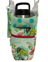 Load image into Gallery viewer, Lions: Crossbody Water Bottle Bag w/Cell Phone Pouch, Zipper Pocket and Key Fob