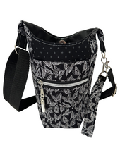 Load image into Gallery viewer, Butterflies Crossbody Water Bottle Bag w/Cell Phone Pouch, Zipper Pocket and Key Fob
