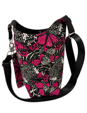 Load image into Gallery viewer, Beautiful Butterflies Crossbody Water Bottle Bag w/Cell Phone Pouch, Zipper Pocket and Key Wristlet