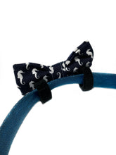 Load image into Gallery viewer, Navy Blue Seahorse Dog Bow Tie