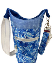 Load image into Gallery viewer, Blue Sea Turtles Crossbody Water Bottle Bag w/Cell Phone Pouch, Zipper Pocket and Key Fob
