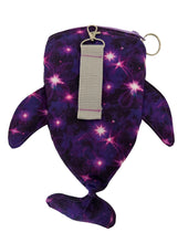 Load image into Gallery viewer, Purple Stars Small Shark Pouch with Clip
