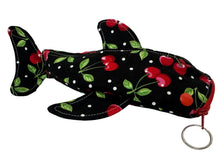 Load image into Gallery viewer, Cherry &amp; Polka Dots Small Shark Pouch with Clip
