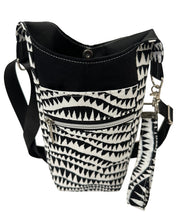 Load image into Gallery viewer, Shark Teeth Crossbody Water Bottle Bag w/Cell Phone Pouch, Zipper Pocket and Key Wristlet
