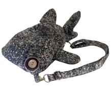Load image into Gallery viewer, Large Grey and Pink Spotted Shark Backpack
