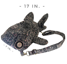 Load image into Gallery viewer, Large Grey and Pink Spotted Shark Backpack
