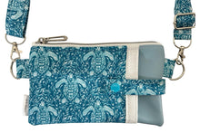 Load image into Gallery viewer, Teal Turtles Cell Phone Sling Bag
