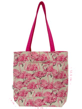 Load image into Gallery viewer, Flamingo Canvas Lined Tote Bag
