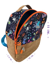Load image into Gallery viewer, Glow in the Dark Ocean Life and Cork Small Backpack
