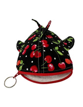 Load image into Gallery viewer, Cherry &amp; Polka Dots Small Shark Pouch with Clip

