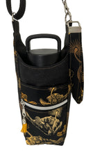 Load image into Gallery viewer, Anglerfish Crossbody Water Bottle Bag w/Cell Phone Pouch, Zipper Pocket and Key Fob
