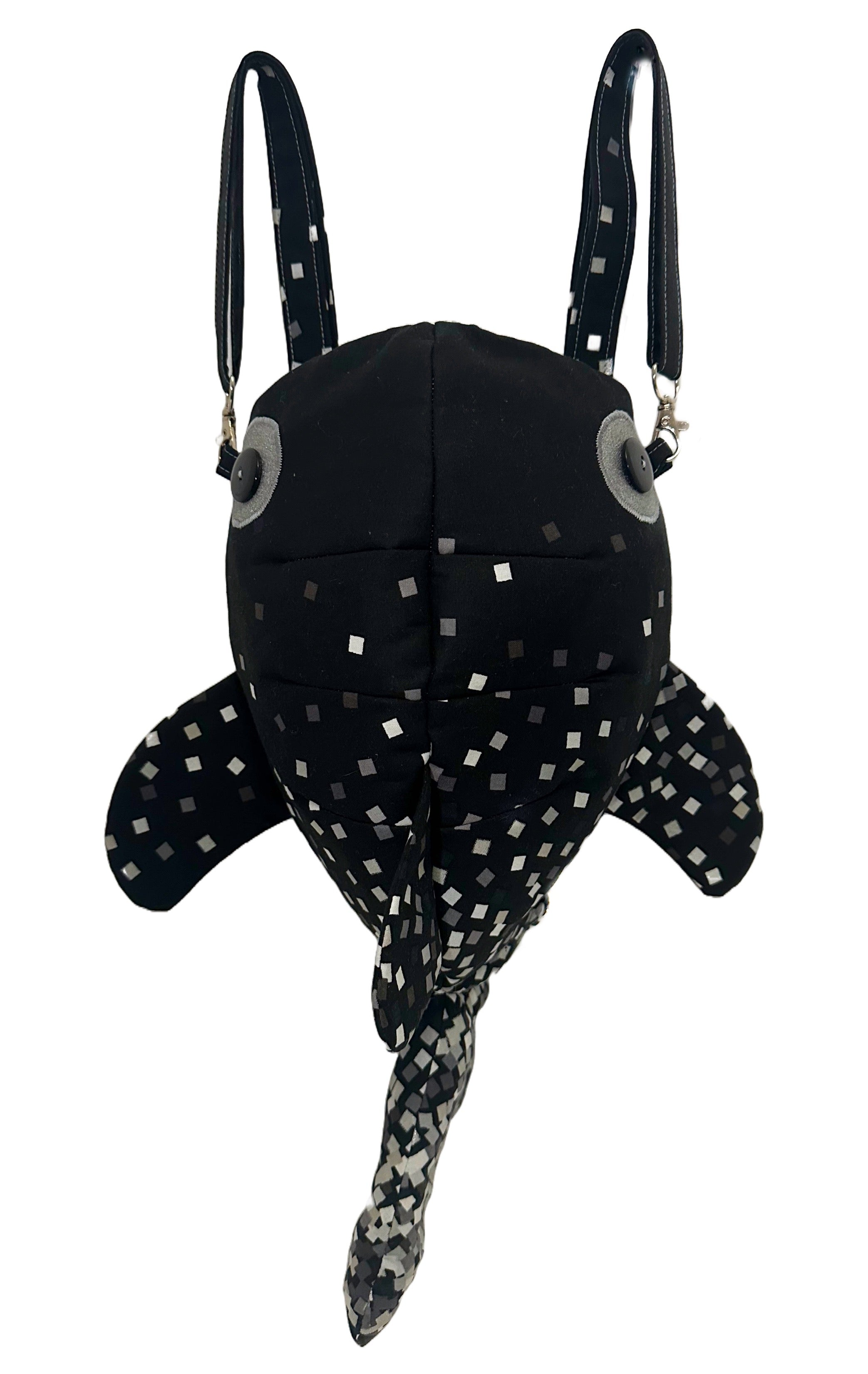 Large Black and Grey Shark Crossbody Backpack – Sew Mako