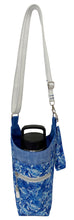 Load image into Gallery viewer, Blue Sea Turtles Crossbody Water Bottle Bag w/Cell Phone Pouch, Zipper Pocket and Key Fob
