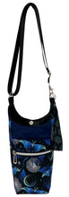 Load image into Gallery viewer, Lunar Moths Crossbody Water Bottle Bag w/Cell Phone Pouch, Zipper Pocket and Key Wristlet
