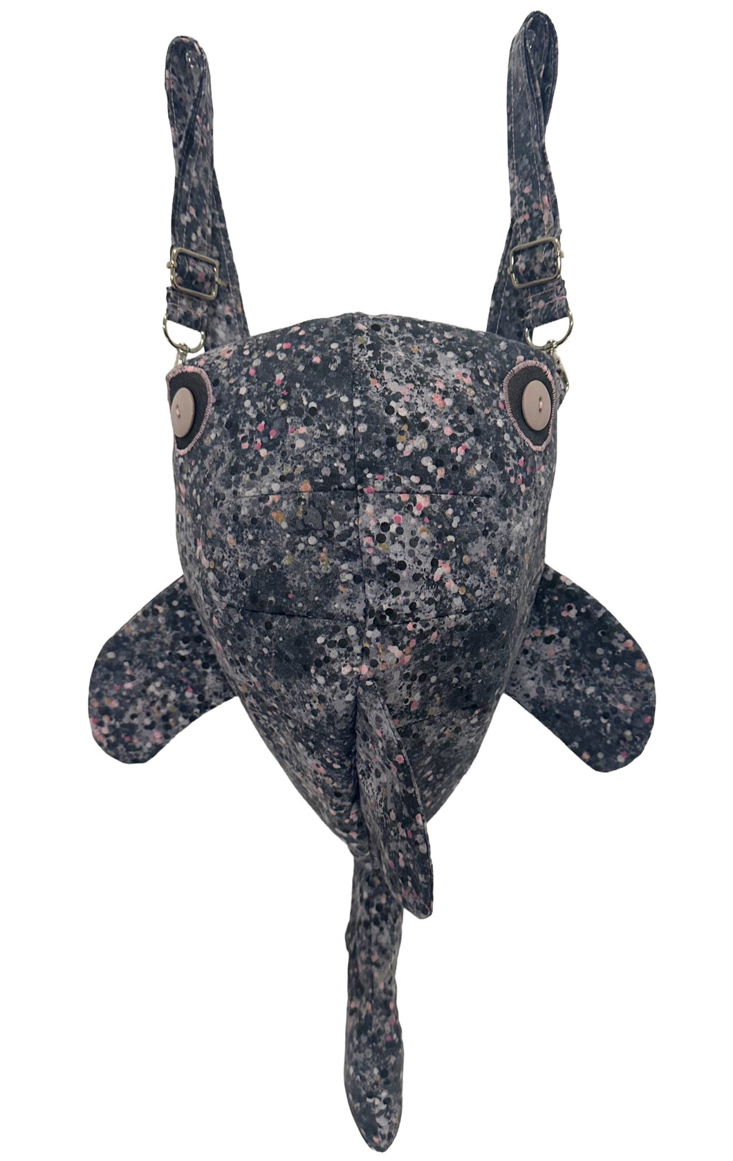 Large Grey and Pink Spotted Shark Backpack