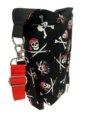 Load image into Gallery viewer, Pirates Crossbody Water Bottle Bag w/Cell Phone Pouch, Zipper Pocket and Key Fob
