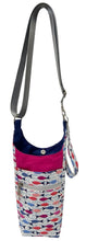 Load image into Gallery viewer, Colorful Fish Crossbody Water Bottle Bag w/Cell Phone Pouch, Zipper Pocket and Key Wristlet
