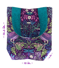 Load image into Gallery viewer, * ‘A Day at the Springs’ Little Blue Heron- Reversible Cotton Tote Bag
