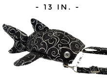 Load image into Gallery viewer, Small Silver Swirls Shark Crossbody Bag
