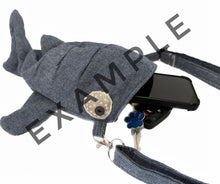Load image into Gallery viewer, Small Blue, Gray and Silver Shark Crossbody Bag
