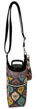 Load image into Gallery viewer, Beautiful Moths Crossbody Water Bottle Bag w/Cell Phone Pouch, Zipper Pocket and Key Fob
