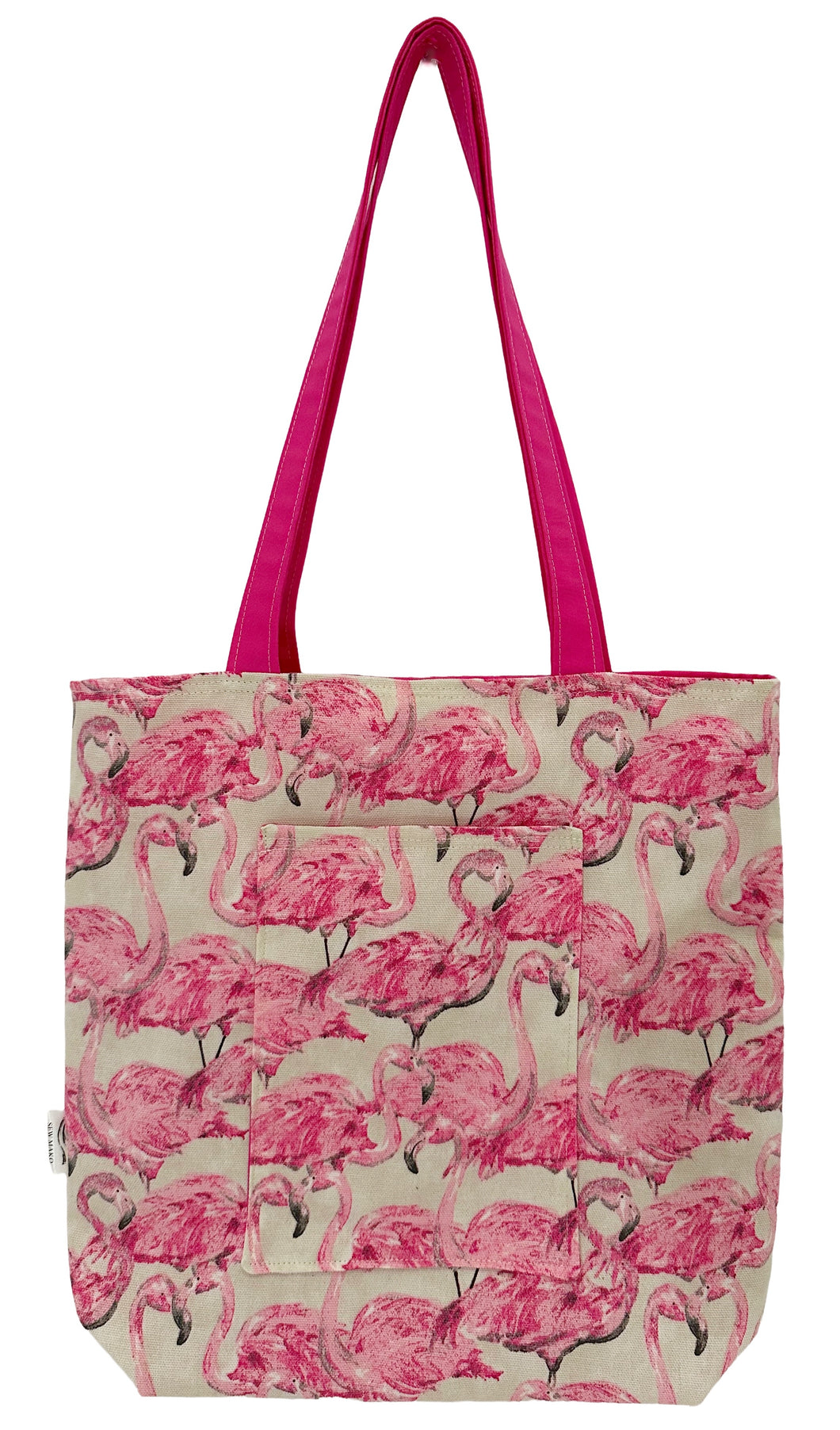 Flamingo Canvas Lined Tote Bag