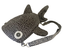 Load image into Gallery viewer, Large Grey With White Spots Shark Backpack
