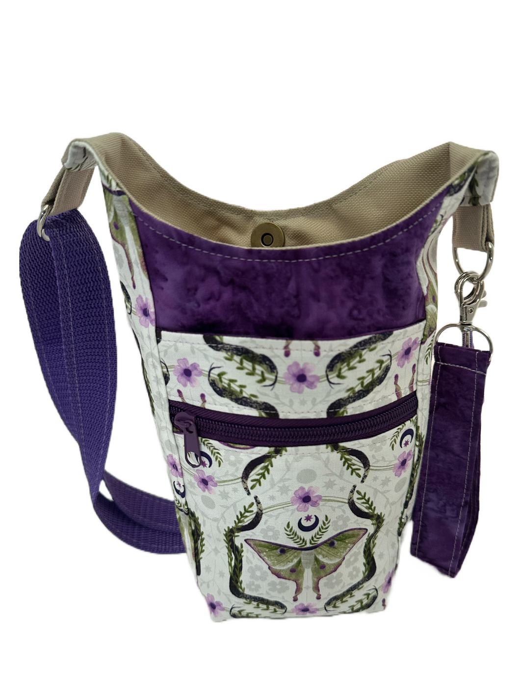 Magnificent Moths Water Bottle Bag and Key Fob