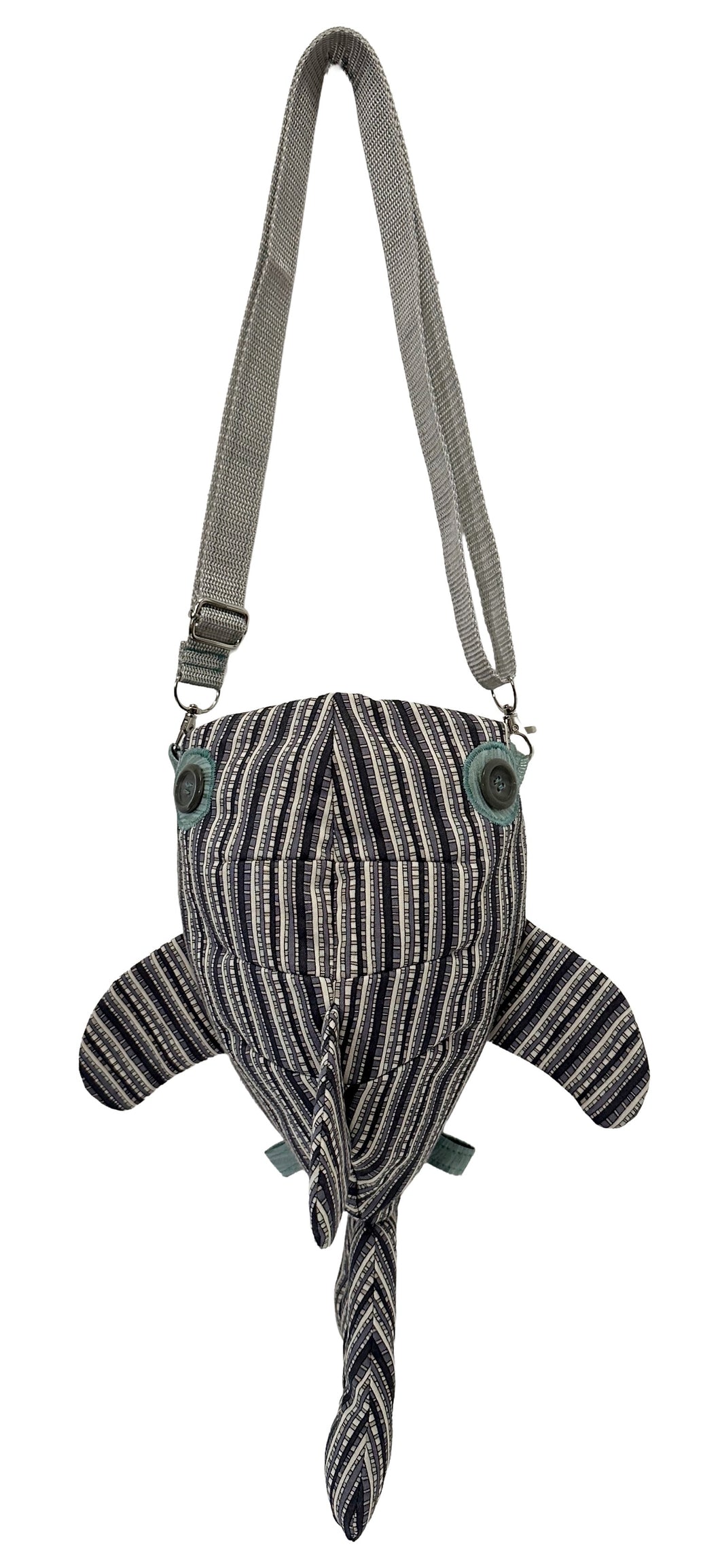 Grey Striped Shark Crossbody Bag