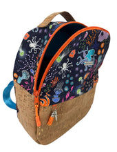 Load image into Gallery viewer, Glow in the Dark Ocean Life and Cork Small Backpack
