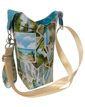Load image into Gallery viewer, Beachside Crossbody Water Bottle Bag w/Cell Phone Pouch, Zipper Pocket and Key Wristlet

