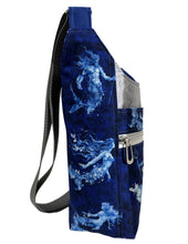 Load image into Gallery viewer, Mythical Mermaids Crossbody Water Bottle Bag w/Cell Phone Pouch, Zipper Pocket and Key Fob
