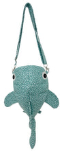Load image into Gallery viewer, Teal and White Spotted Shark Crossbody Bag
